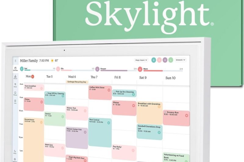 Skylight Calendar: 15-inch Wall Planner Digital Calendar & Chore Chart, Smart Touchscreen Interactive Display for Family Schedules – Wall Mount Included, Great for Organizing Your 2025 Calendar