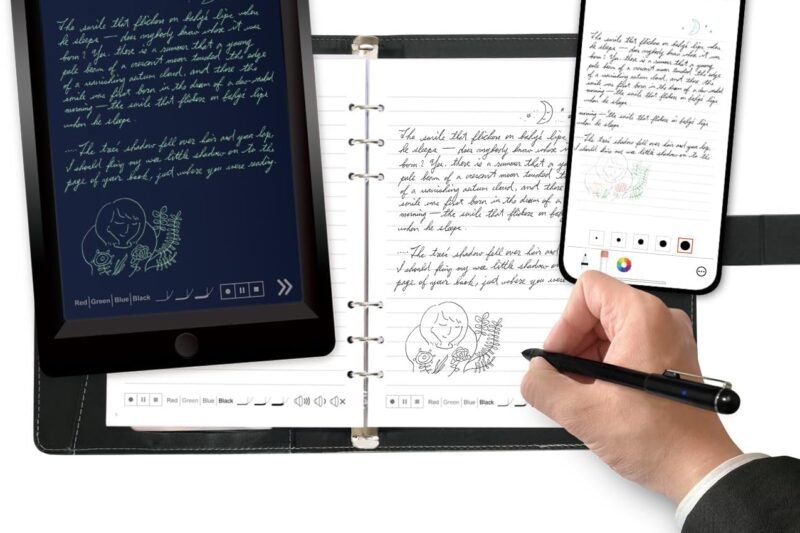 Smart Sync Pen for Note Taking with Notebook and Writing Board,Real-time Sync for Digitizing,Convert to Text,Storing,Sharing Paper Notes via APP on Smartphone/IPAD (Android and iOS)