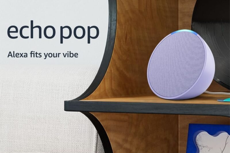 Amazon Echo Pop (newest model), Our smallest Alexa speaker, Fits in any room, Lavender Bloom