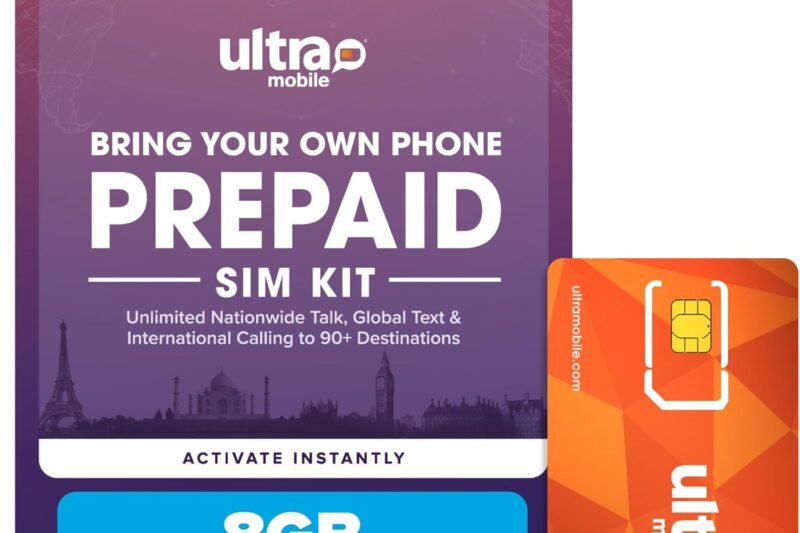 $24/mo. Ultra Mobile Prepaid Phone Plan with Unlimited Talk, Text, & 8GB of 5G • 4G LTE Data for 1 Month (3-in-1 SIM Card Kit)