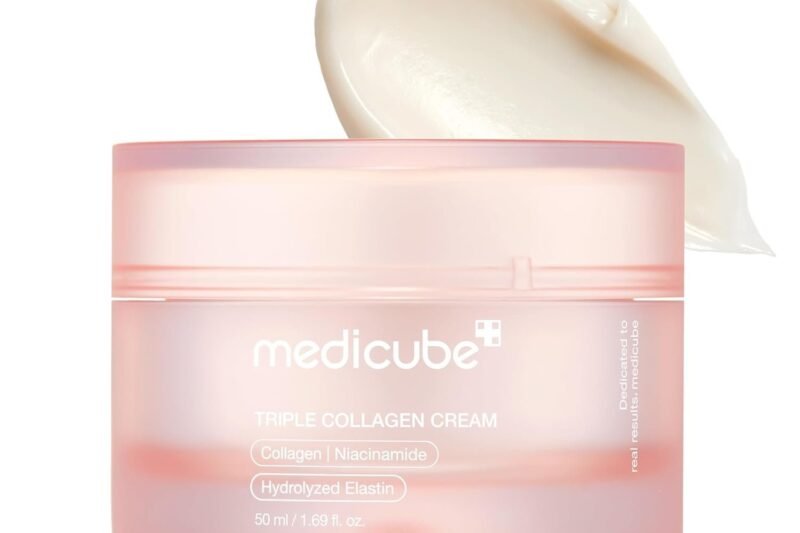 medicube Triple Collagen Cream – Hydrating & Firming Moisturizer with Hyaluronic Acid, Premium Elastin, Shea Butter – Wrinkle Care & Boosts Elasticity – Korean Skincare, 1.69 oz