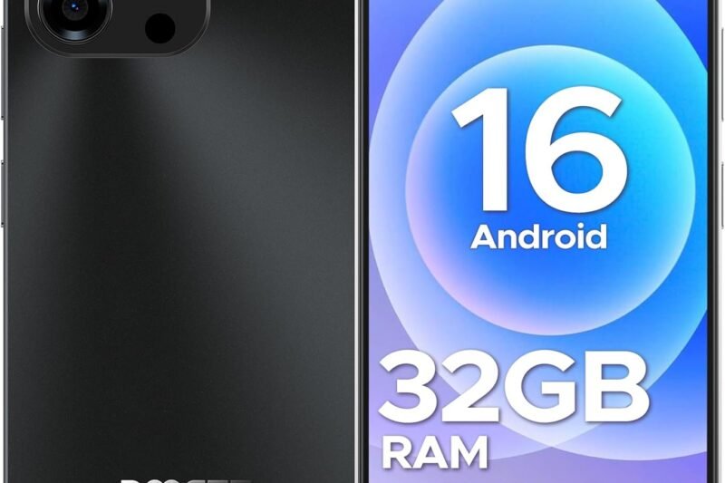 DOOGEE Note 58 Android 16 Unlocked Phones, 32GB+128GB/2TB Expand Cell Phone, 6.6”HD+90Hz Dispaly, 6250mah Battery, 4G Dual Sim Unlocked Smartphone, Widevine L1/NFC/OTG/Face Unlock