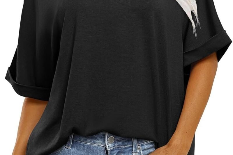 ANRABESS Womens Tops Oversized T Shirts Short Sleeve Crewneck Summer Casual Loose Basic Tee Shirt 2025 Trendy Fashion Clothes