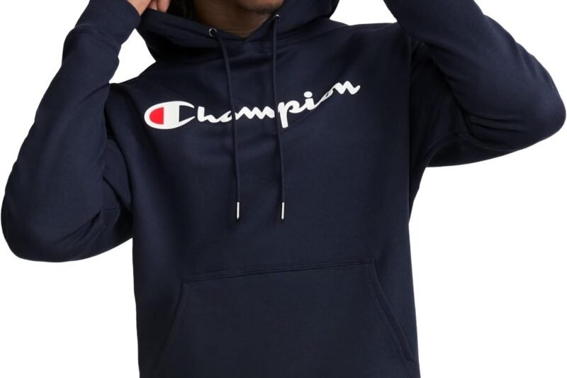 Champion Men’s Fleece Script Logo Hoodie (Reg. Or Big & Tall)
