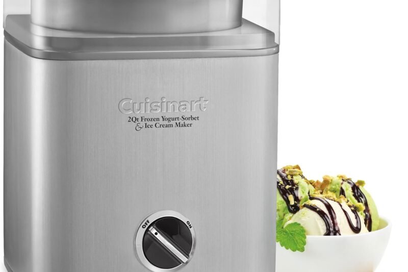Cuisinart Ice Cream Maker Machine, 2-Quart Ice Cream, Sorbet and Frozen Yogurt Machine, Fully Automatic Double-Insulated Freezer Bowl Makes Frozen Desserts in Under 30 Minutes, ICE30BCP1, Silver
