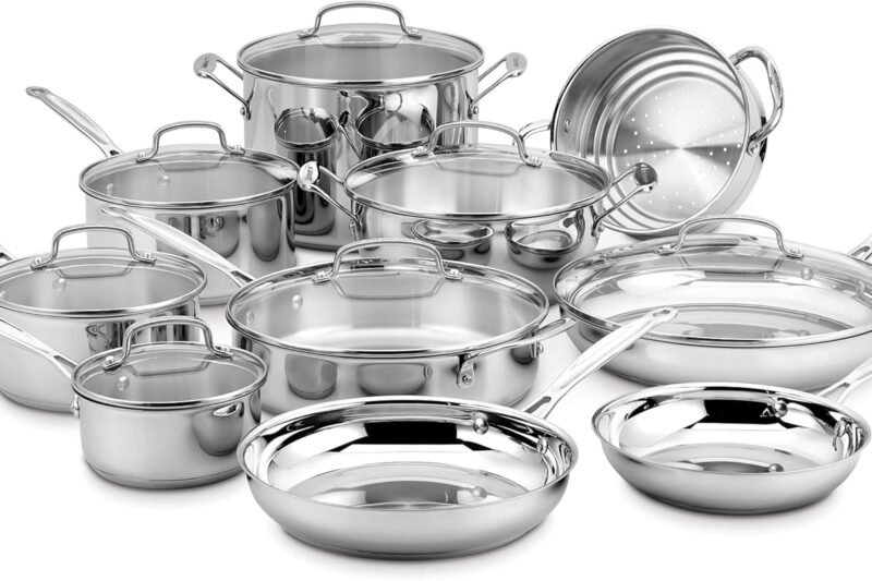 Cuisinart 12-Piece MultiClad Pro Triple Ply Stainless Stainless Steel Pots and Pans Set, Cookware Set Compatible with Induction, Electric, Gas Cooktops, Cool Grip Handles, Oven Safe to 500°F, Silver