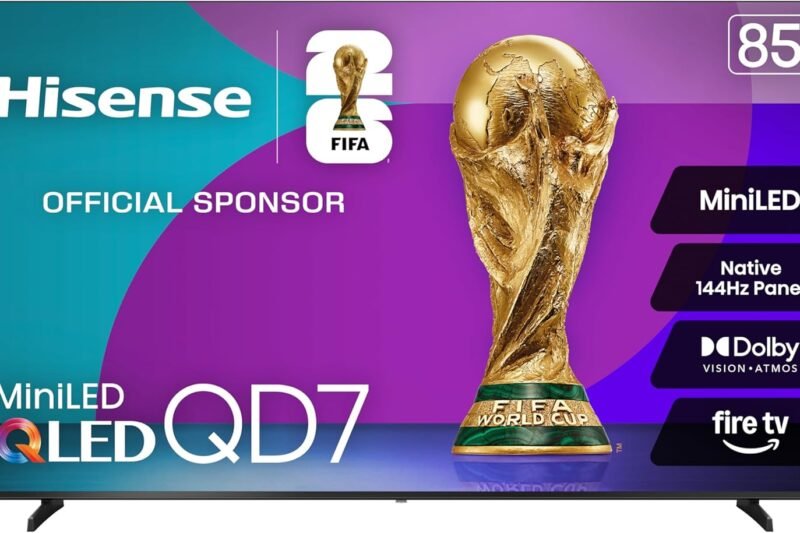 Hisense 85″ QD7 Mini-LED 4K Smart TV (2025) – Massive Screen with 144Hz Gaming & Dolby Vision