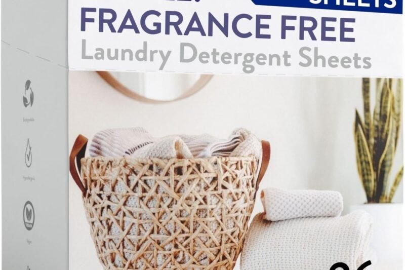 The Clean People Fragrance Free Laundry Detergent Sheets – Laundry Soap – Ultra Concentrated, Recyclable Packaging, Stain Fighting – Fragrance Free, 96 Pack