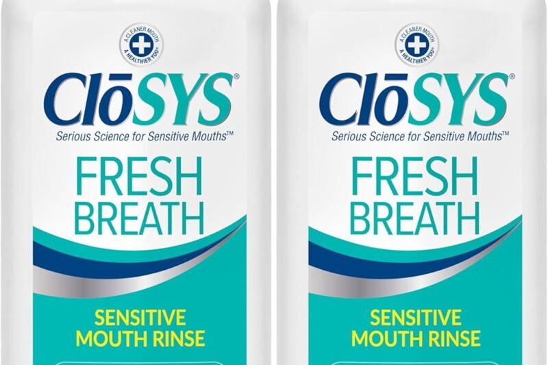 CloSYS Mouthwash, 32 Ounce, 2 Count, Fresh Breath Mouthwash, Gentle Mint, Alcohol Free, Dye Free, pH Balanced Mouth Wash, Helps Soothe Entire Mouth, Fights Bad Breath