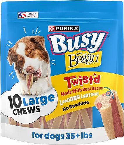 Purina Busy With Beggin’ Dog Treats, Twist’d – 10 Count (Pack of 1)